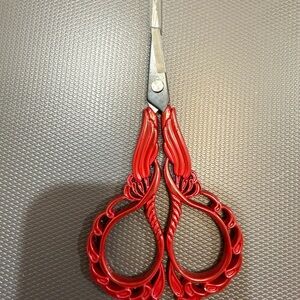 2 Red Ornate Scissors